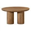Sullivan Round Coffee Table in Spice Tan Finish on Solid Wood
