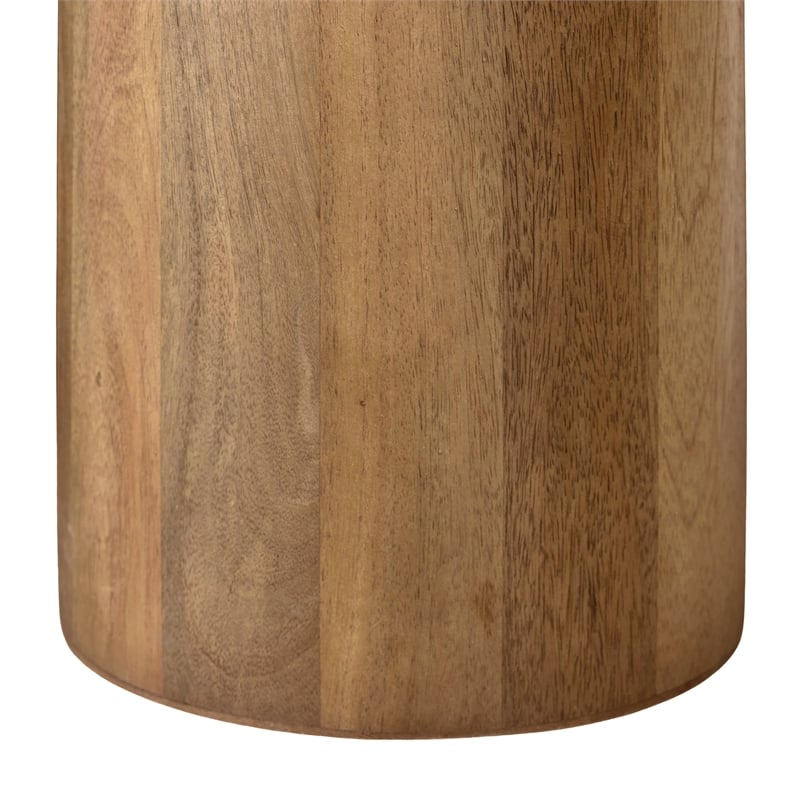 Sullivan Round Coffee Table in Spice Tan Finish on Solid Wood