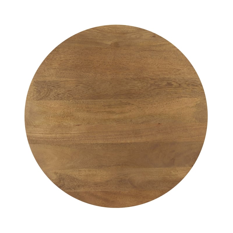 Sullivan Round Coffee Table in Spice Tan Finish on Solid Wood