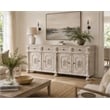 Carter 4-Drawer 4-Door Sideboard in Distressed White Finish on Solid Wood