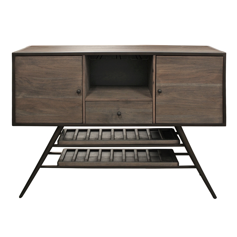 Felix Wine Buffet in Weathered Gray Finish on Mango Solid Wood