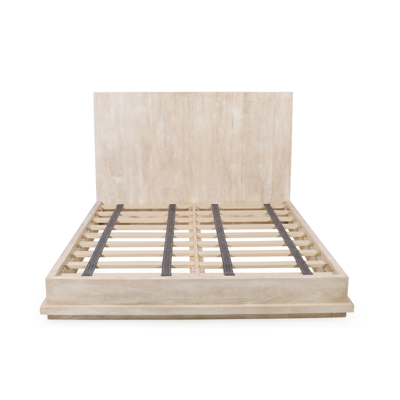 Flagstaff California King Bed in Stone Natural Finish on Mango Solid Wood