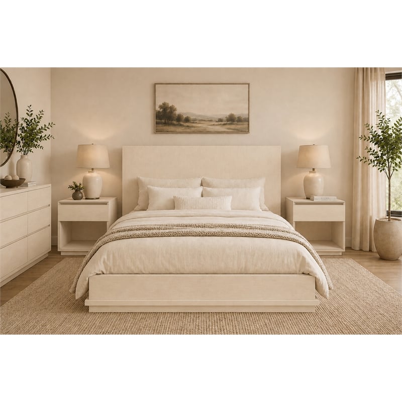 Flagstaff King Bed in Stone Natural Finish on Mango Solid Wood