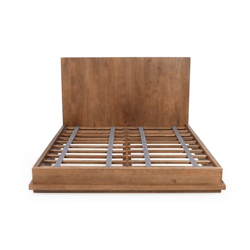 Flagstaff Queen-Size Bed in Spice Tan Finish on Mango Solid Wood