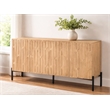 Lana 4-Door Sideboard in Oak Natural Finish on Mango Solid Wood