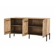 Lana 4-Door Sideboard in Oak Natural Finish on Mango Solid Wood