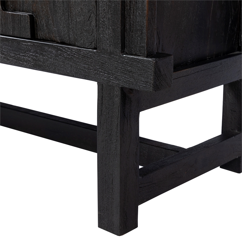 Clint 2-Door Sideboard in Dark Chocolate Brown Finish on Solid Wood