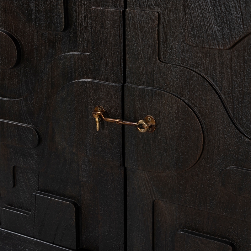 Clint 2-Door Sideboard in Dark Chocolate Brown Finish on Solid Wood