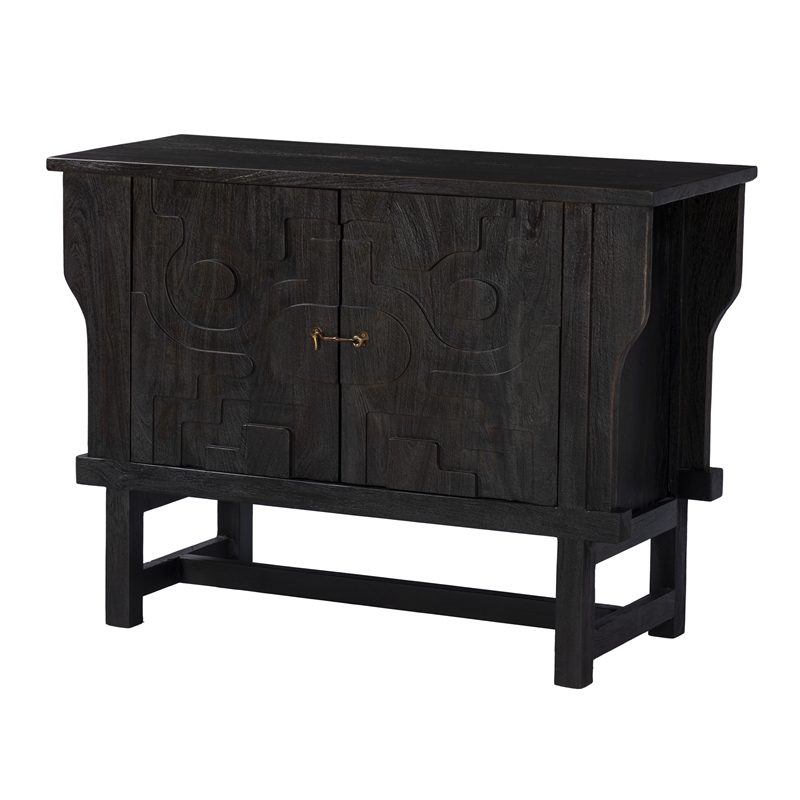 Clint 2-Door Sideboard in Dark Chocolate Brown Finish on Solid Wood