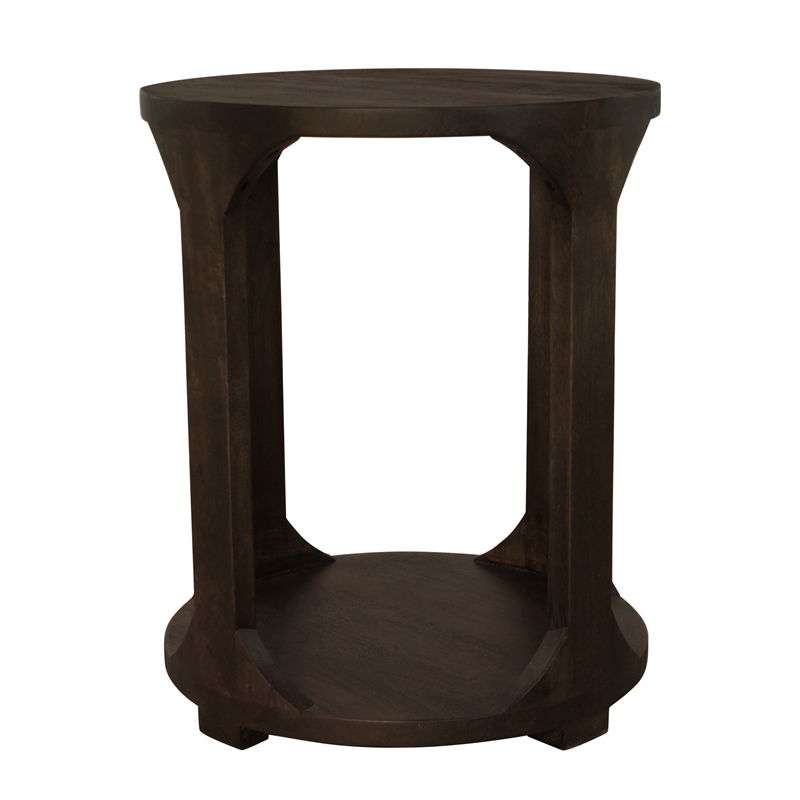 Jenna Round End Table in Barista Brown Finish on Mango Solid Wood