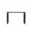 Terra 72'' Racetrack Marble Top Desk in Ivory on Dark Wooden Legs