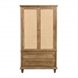 Otis Tall Cabinet with 2 Doors and 2 Drawers in Wheat Finish on Solid Wood