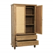 Otis Tall Cabinet with 2 Doors and 2 Drawers in Wheat Finish on Solid Wood