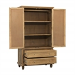Otis Tall Cabinet with 2 Doors and 2 Drawers in Wheat Finish on Solid Wood