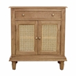 Otis Night Stand/Cabinet with 2 Doors and 1 Drawer in Wheat Finish on Solid Wood