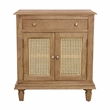 Otis Night Stand/Cabinet with 2 Doors and 1 Drawer in Wheat Finish on Solid Wood