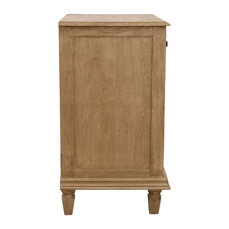 Otis Night Stand/Cabinet with 2 Doors and 1 Drawer in Wheat Finish on Solid Wood