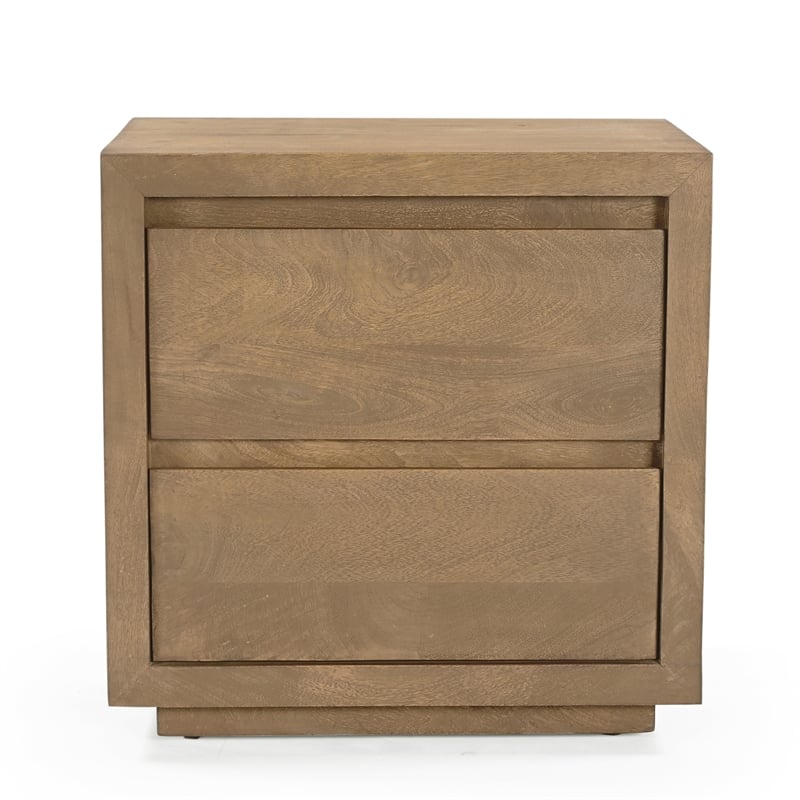 Otis 2 Drawer Night Stand in Wheat Finish on Mango Solid Wood