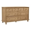 Otis 8 Drawer Double Dresser in Wheat Finish on Mango Solid Wood