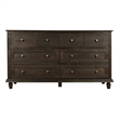 Otis 8 Drawer Double Dresser in Barista Brown Finish on Mango Solid Wood