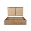 Otis Queen-Size Bed in Wheat Finish on Solid Wood with Cane Detailing