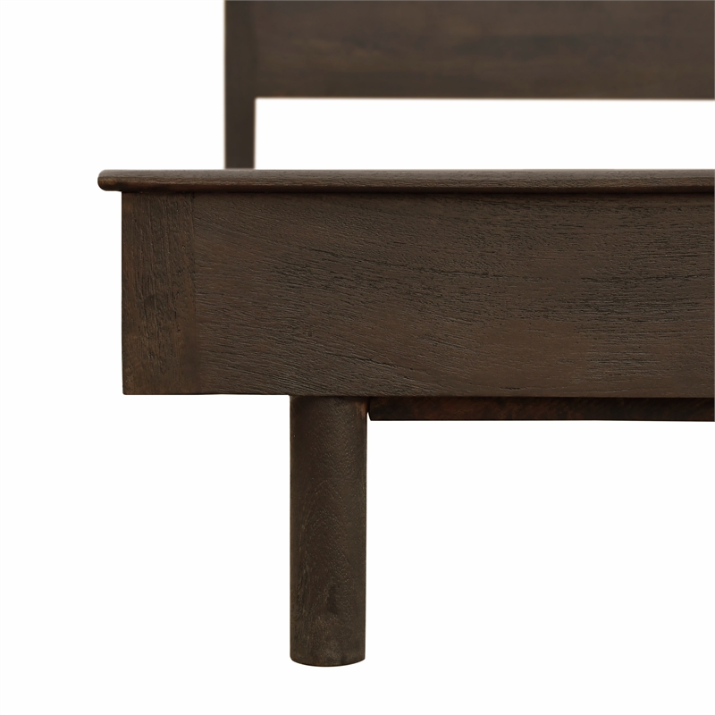 Otis Queen-Size Bed in Barista Brown Finish on Mango Solid Wood