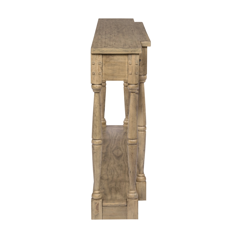 Ravine 4-Drawer Console Table in Toasted Natural Finish on Solid Wood