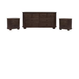 Astrid Bedroom Set With 1 Dresser And 2 Nightstands In Appalachian Brown