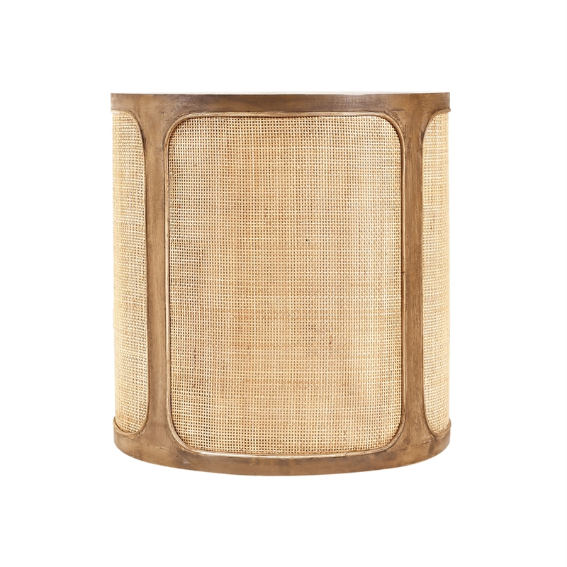 Otis Pacific Round Side Table in Wheat Finish on Mango Solid Wood