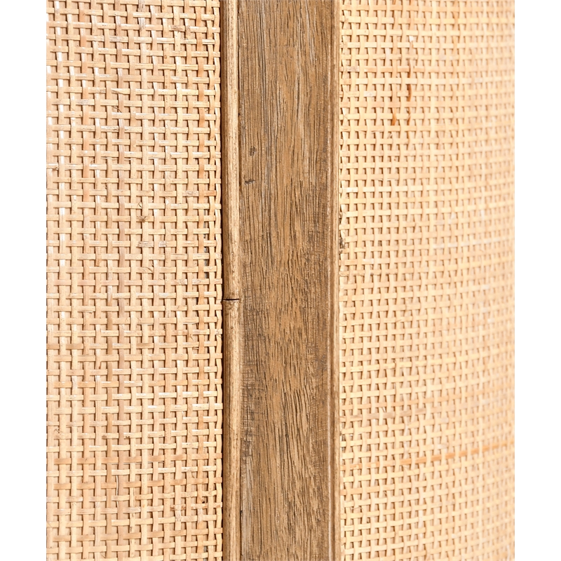 Otis Pacific Round Side Table in Wheat Finish on Mango Solid Wood