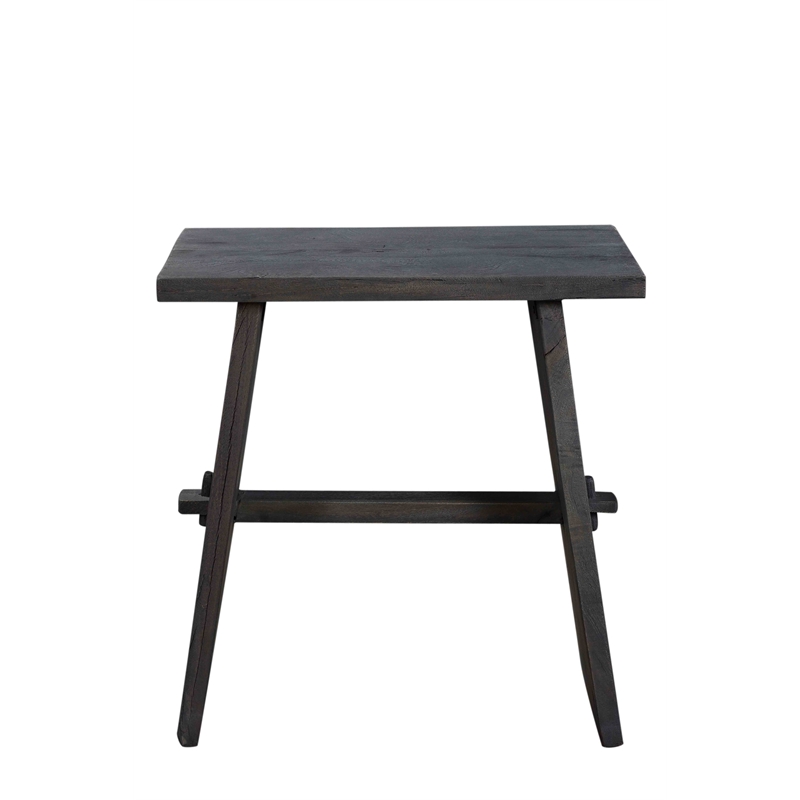 Jamboree Hand Carved Stool in Dark Gray Finish on Recycled Wood