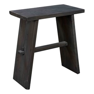 Jamboree Hand Carved Stool in Dark Gray Finish on Recycled Wood