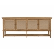 Otis 4-Door Cane Sideboard in Wheat Finish on Mango Solid Wood