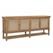 Otis 4-Door Cane Sideboard in Wheat Finish on Mango Solid Wood