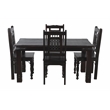 Milan 5' Dining Table with Iron Accents in Dark Walnut Finish on Solid Wood