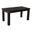 Milan 5' Dining Table with Iron Accents in Dark Walnut Finish on Solid Wood