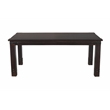 Milan 6' Dining Table with Iron Accents in Dark Walnut Finish on Solid Wood