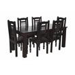 Milan 6' Dining Table with Iron Accents in Dark Walnut Finish on Solid Wood