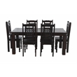 Milan 6' Dining Table with Iron Accents in Dark Walnut Finish on Solid Wood