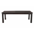 Milan 8' Dining Table with Iron Accents in Dark Walnut Finish on Solid Wood