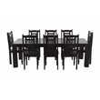 Milan 8' Dining Table with Iron Accents in Dark Walnut Finish on Solid Wood