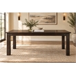 Milan 8' Dining Table with Iron Accents in Dark Walnut Finish on Solid Wood