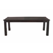 Milan 7' Dining Table with Iron Accents in Dark Walnut Finish on Solid Wood