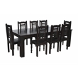 Milan 7' Dining Table with Iron Accents in Dark Walnut Finish on Solid Wood
