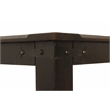 Milan 7' Dining Table with Iron Accents in Dark Walnut Finish on Solid Wood