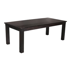 Milan 7' Dining Table with Iron Accents in Dark Walnut Finish on Solid Wood