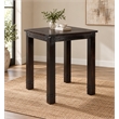 Milan Bar Height Table with Iron Accents in Dark Walnut Finish on Solid Wood
