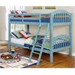 BEKids Traditional Solid Wood Twin/Twin Arched Bunk Bed in Blue