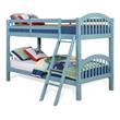 BEKids Traditional Solid Wood Twin/Twin Arched Bunk Bed in Blue