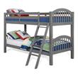 BEKids Traditional Solid Wood Twin/Twin Arched Bunk Bed in Gray